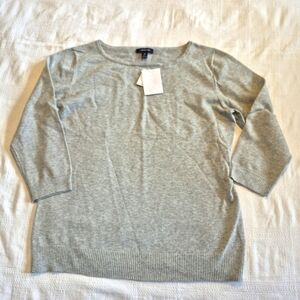 Lands' End women's Medium 10/12 3/4 sleeve fine knit boatneck sweater NWT